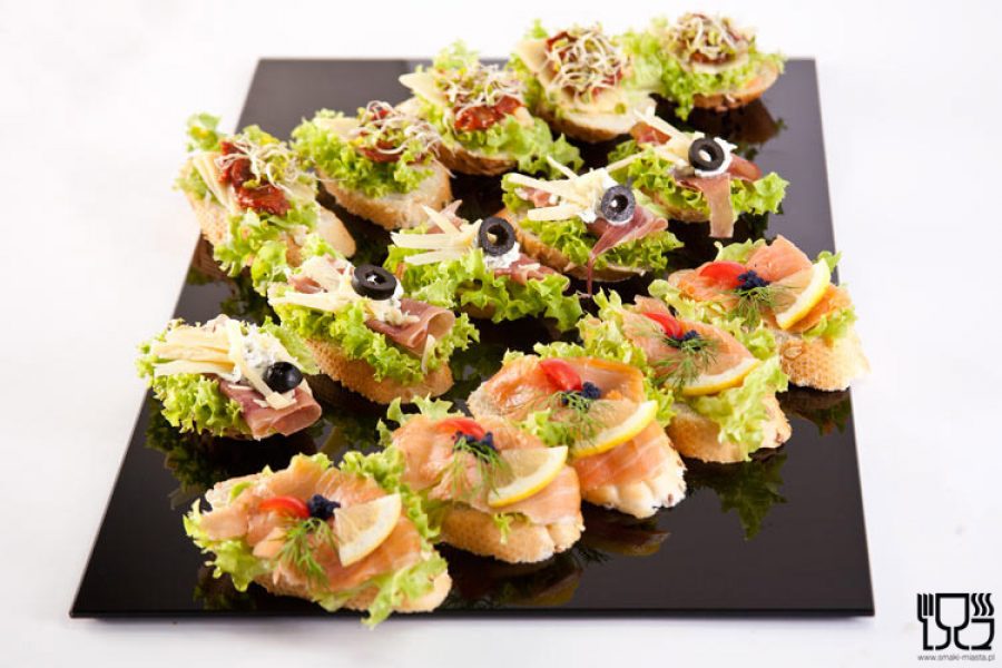 A platter of decorated canapés, 15 pieces EXCLUSIVE