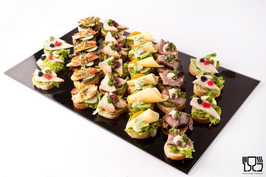 A platter of open sandwiches, 30 pieces EUROPEAN